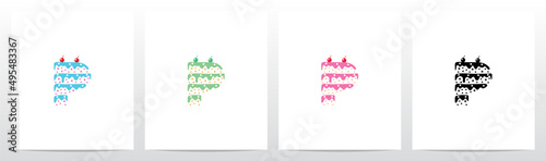 Multilevel Cake Letter Logo Design P