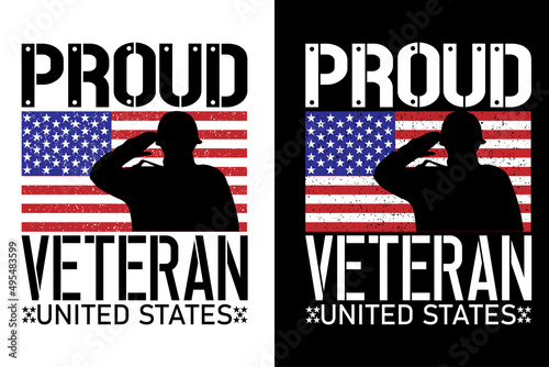 Proud veteran united states t-shirt design