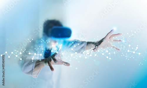 Foto medico, medicina, visore vr, realtà virtuale,