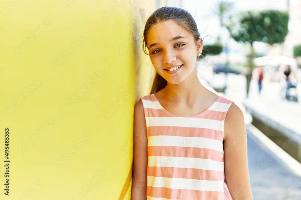 Caucasian teenager girl smiling happy standing at the city. Caucasian teenager girl smiling happy standing at the city.