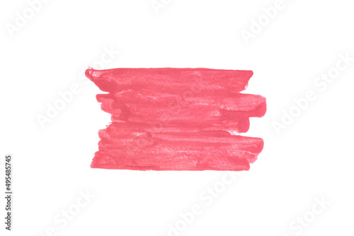 Pink-Red colorwater brush strokes paint on white background,Abstract color 