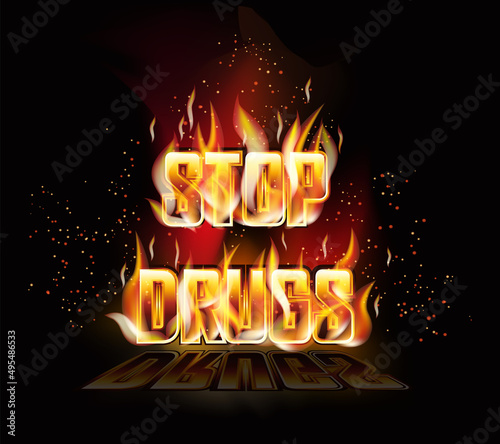 No drugs fire background, vector illustration