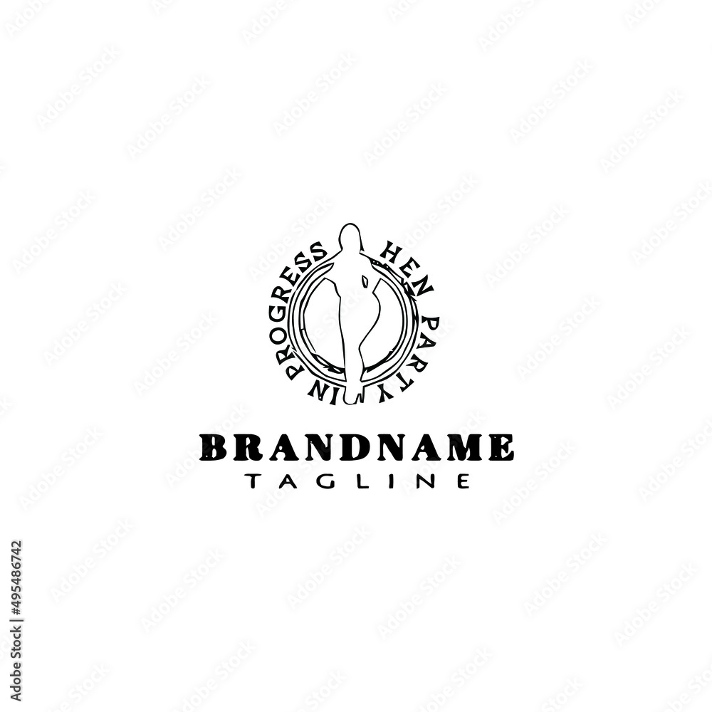 hen party logo cartoon template icon vector illustration hen party logo cartoon template icon vector illustration