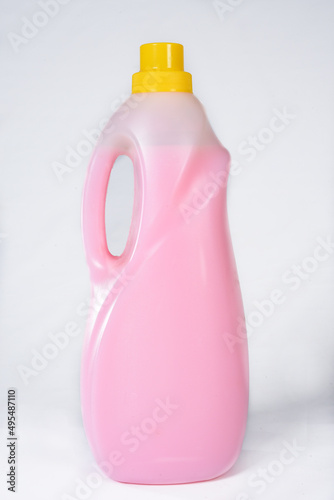 plastic bottle used for perfume and shampoo flavoring isolated on white background