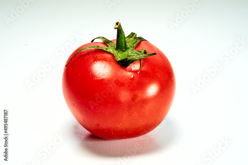 tomato close-up on a white background
