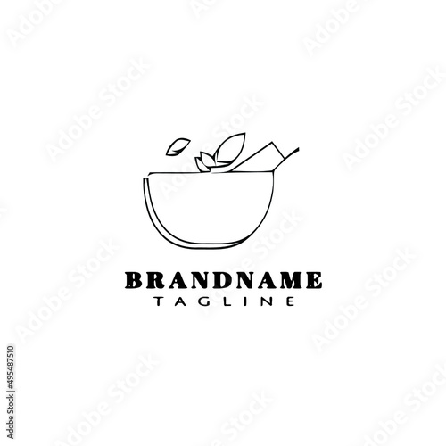 mortar pestle logo template icon design vector illustration