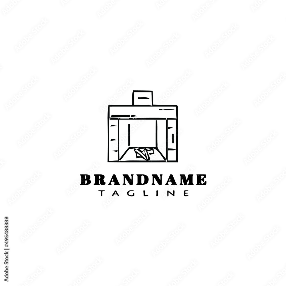 fireplace logo cartoon icon design template black isolated vector illustration fireplace logo cartoon icon design template black isolated vector illustration