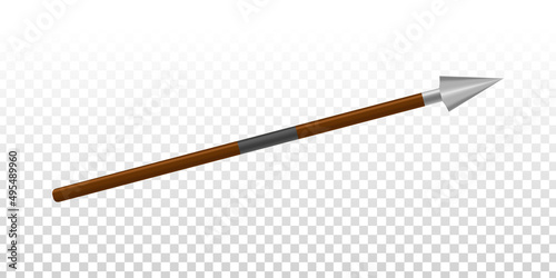 Vector realistic isolated short spear on the transparent background.