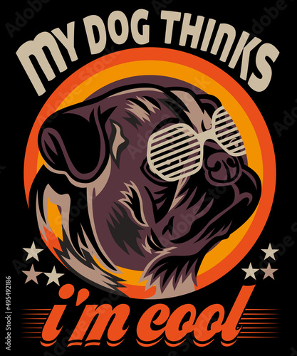 Dog custom t-shirt design template