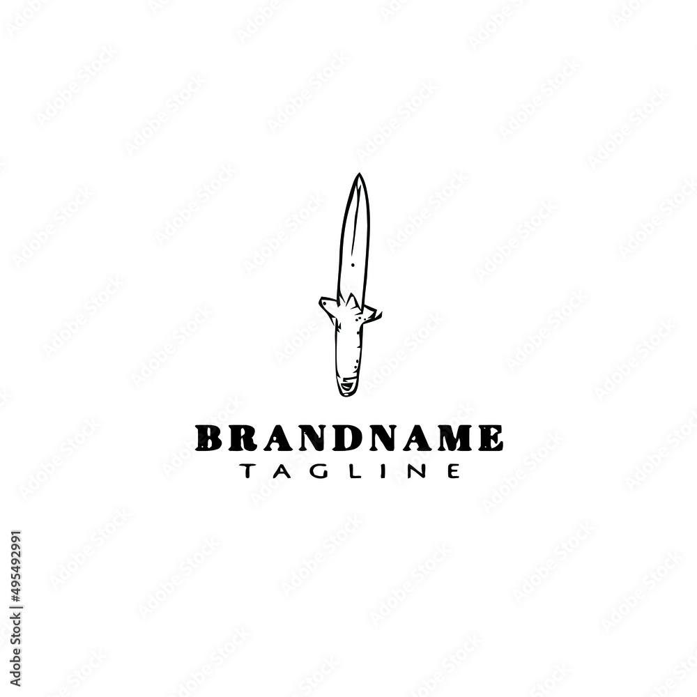 sword logo cartoon icon design template black isolated vector