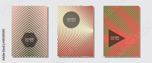 Cool flyers set, vector halftone poster backgrounds.