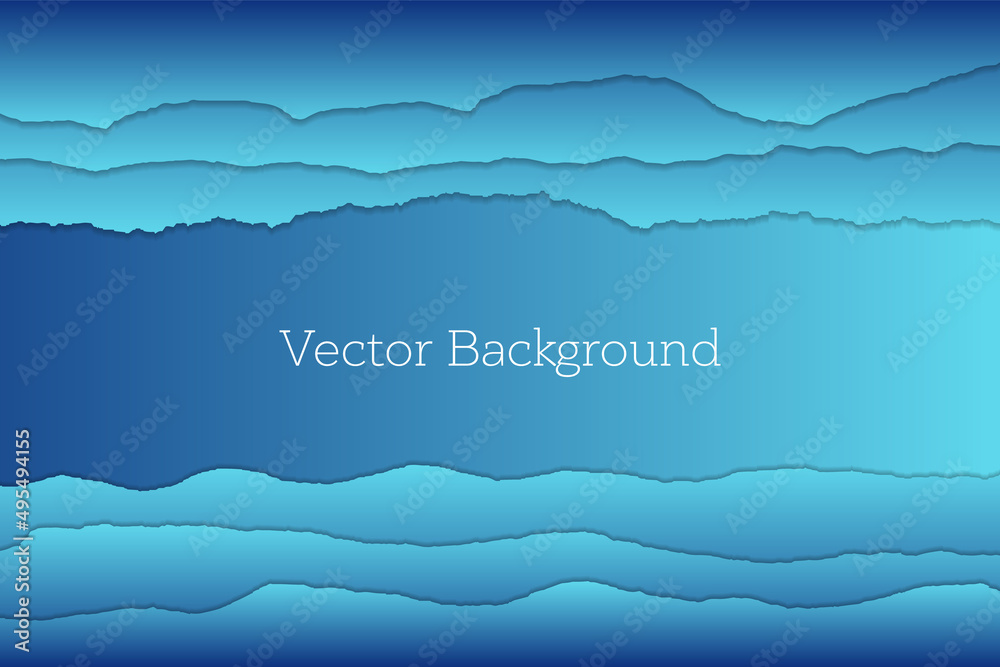 Abstract gradeint vector background with paper torn edges border.