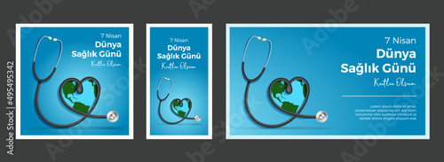 World health day concept. 7 April 2018. Medicine and healthcare concept. 7 Nisan Dünya Sağlık Günü (7 April, World health day) concept vector illustration.
