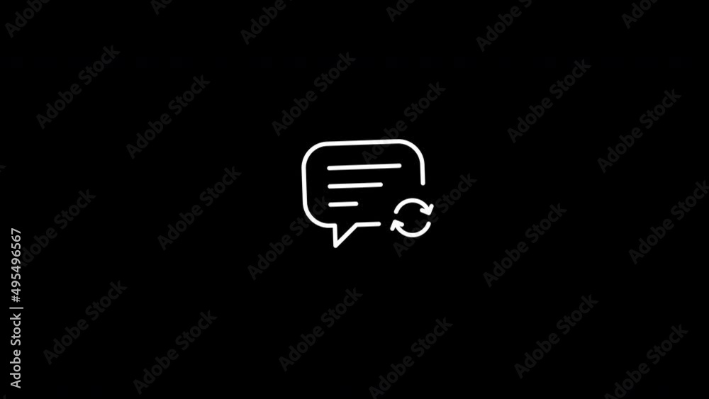 line chat icon with round arrows animation.4K video animation line chat icon with round arrows animation.4K video animation