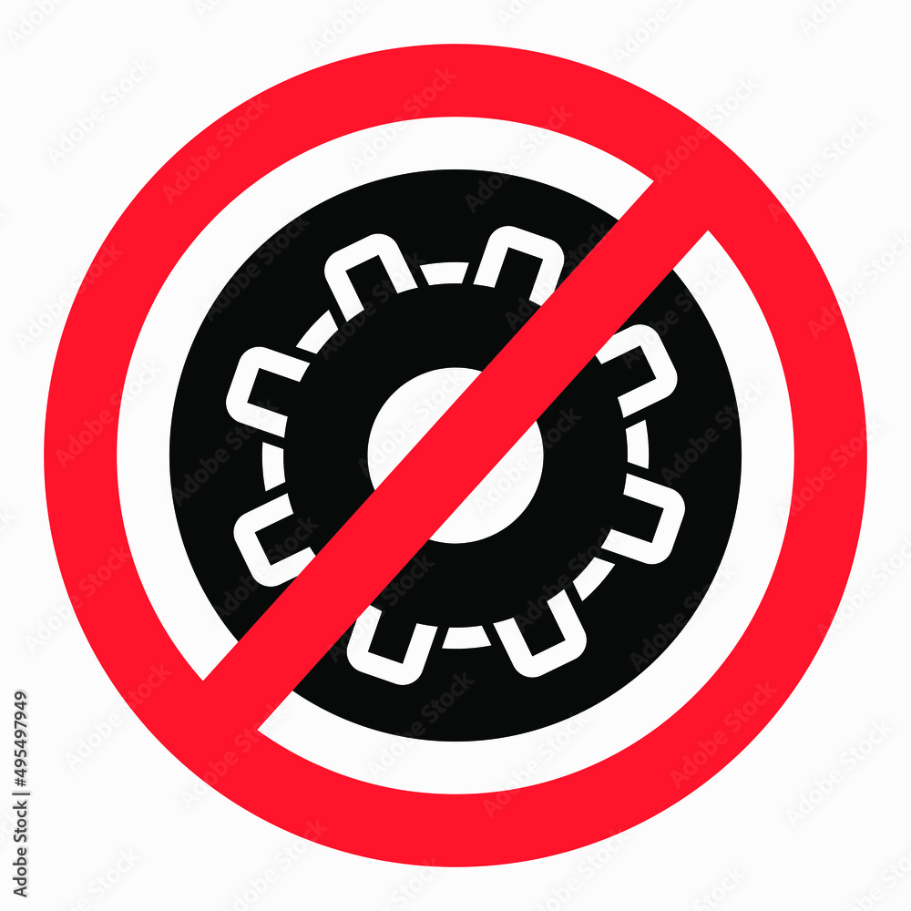 Do not repair. No settings. Icon prohibition gear. Shopping cart isolated minimal single flat linear icon for application and info-graphic. Do not repair. No settings. Icon prohibition gear. Shopping cart isolated minimal single flat linear icon for application and info-graphic.