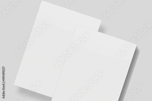 Blank paper for mockup. 3D Render.	
