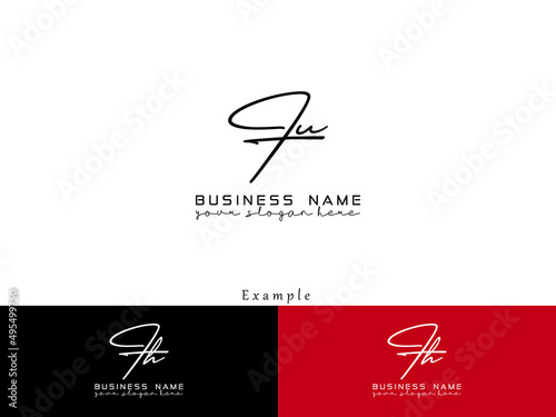 Creative JU Logo Icon, Signature Ju uj Lotter Logo Image Design For your simple business photo