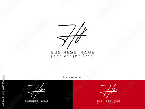 Signature HJ Logo, Letter Hj h&j Logo Letter Vector Image Design For Business or Brand