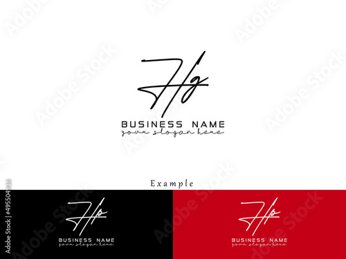 Signature HG Logo, Letter Hg h&g Logo Letter Vector Image Design For Business or Brand