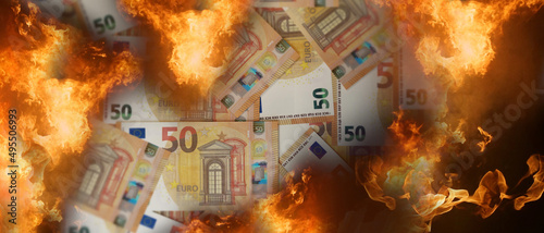 Εκτύπωση καμβά symbolic burning money