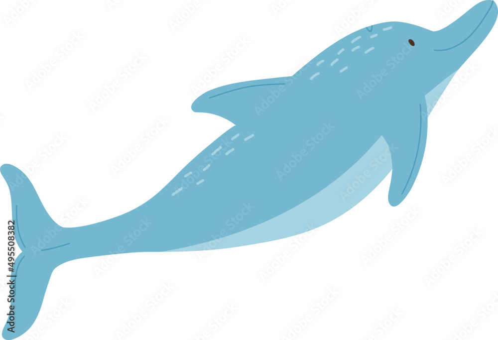 Cute Dolphin Childish Cartoon Illustration Cute Dolphin Childish Cartoon Illustration