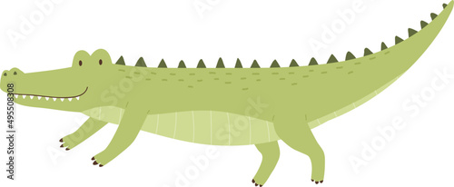 Cute Crocodile Childish Cartoon Illustration