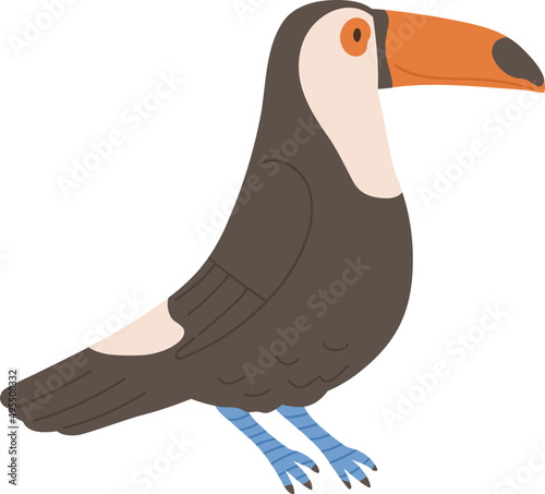 Cute Toucan Childish Cartoon Illustration