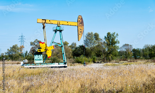 The oilfield with pump units photo