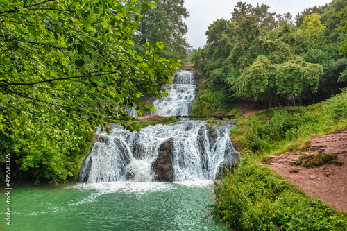 Dzhurynskyi or the Chervonohorodskyi waterfall is located on the Dzhuryn river in Nyrkiv village, Zalishchyky region, Ternopil Oblast