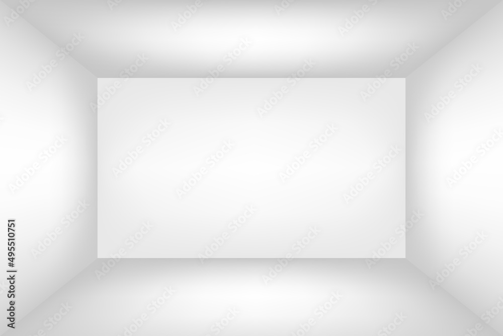 Empty white room. The inner space of the box. Mock up for you business project. Vector. Empty white room. The inner space of the box. Mock up for you business project. Vector.