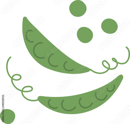 Peas Cartoon Illustration