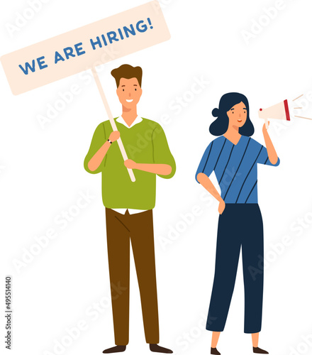 Hiring Process Cartoon Illustration