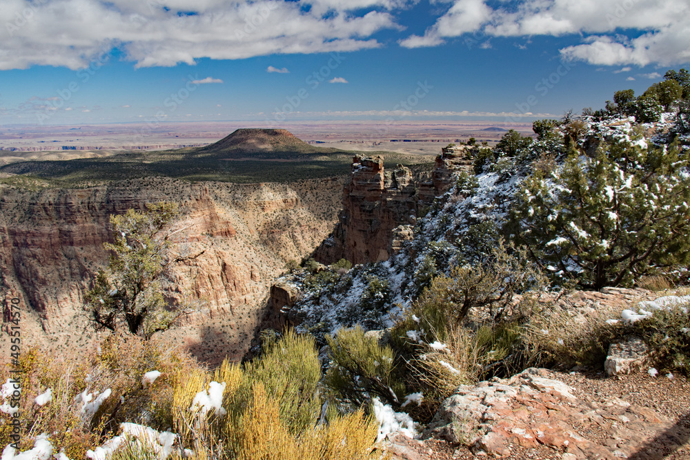 snow in the high desert at grand canyon