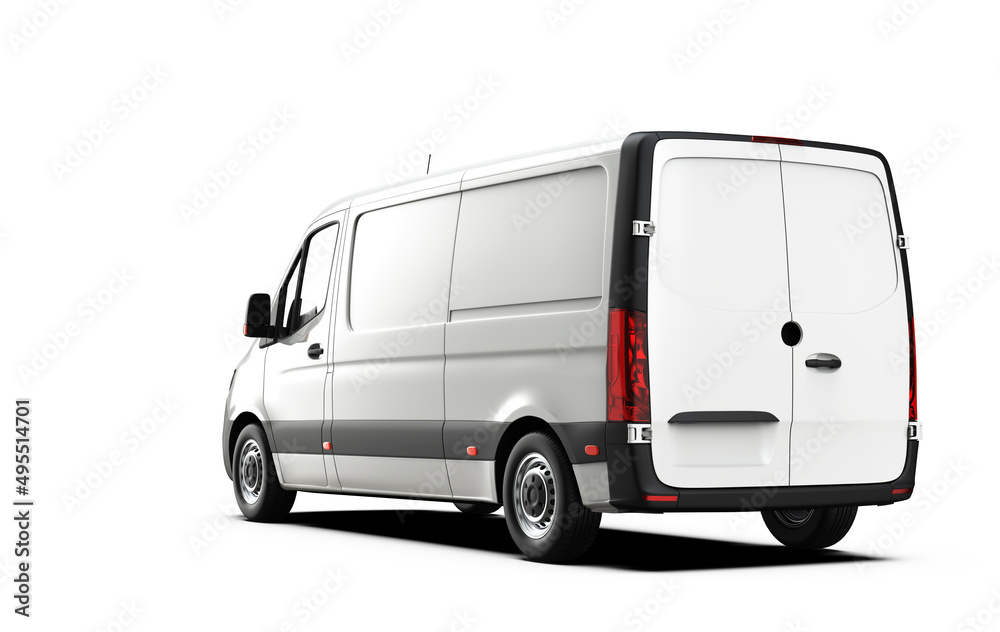Back view of a generic and unbranded van