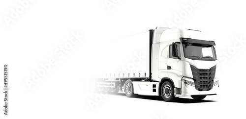 White generic unbranded truck fades into the background photo