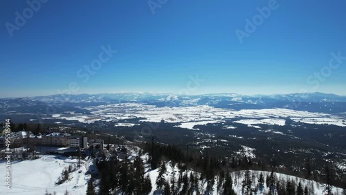 Dronefly around the observation tower