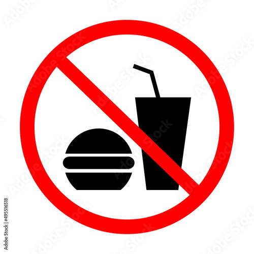 No eat and drink signs.Vector illustration