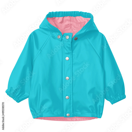 With these Beauty Baby Raincoat Mockup In Blue Curacao Color, you don’t have to wait for your brand or logo to be done. Simply add your graphic and it is ready.