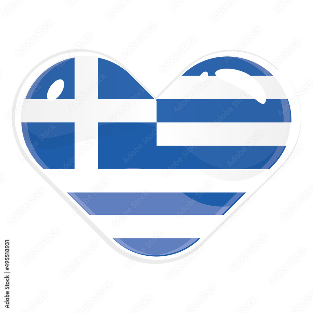 Isolated heart shape with the flag of Greece Vector Isolated heart shape with the flag of Greece Vector