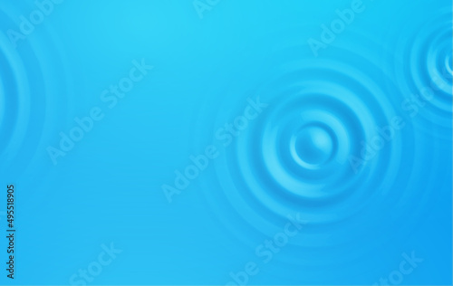 Water wave ripple effect on a blue background. Circular wave top view. Vector illustration of a liquid splash from a drop
