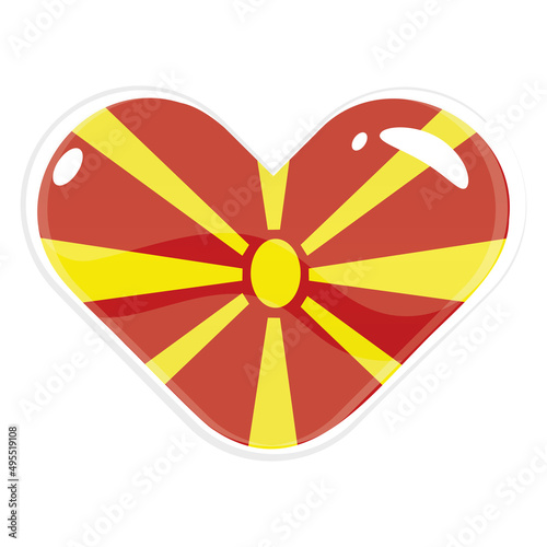 Free Download Isolated heart shape with the flag of Macedonia Vector - GFXLoad