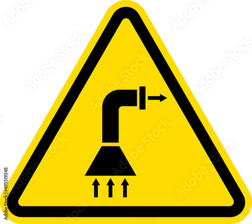 Air extraction warning sign. Industrial Safety signs and symbols.