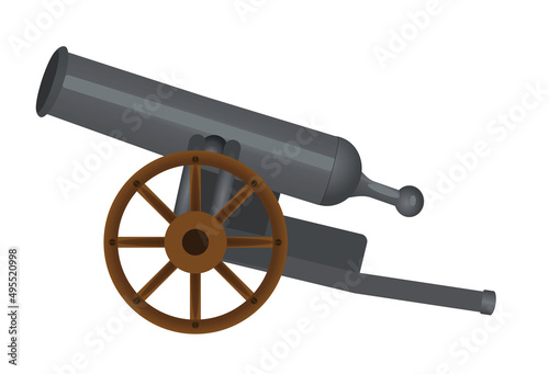 Medieval armory cannon. vector illustration