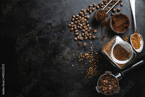 Coffee concept with coffee beans photo