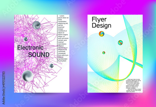 Minimum coverage of a vector. Cover design. Set of modern abstract musical backgrounds. Sound flyer for creating a fashionable cover, banner, poster, booklet...