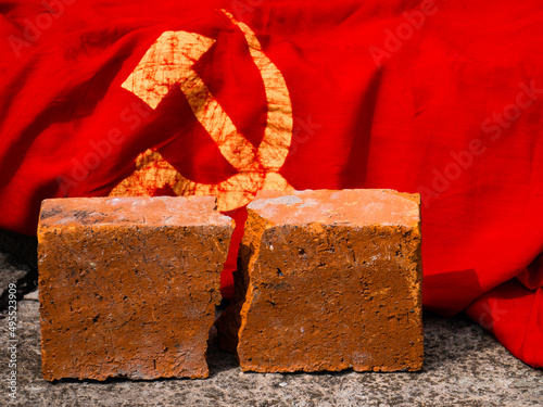 Fotografi The concept of photo of dissolution of the Soviet Union, the Cold War, NATO, communism, totalitarianism, decommunization