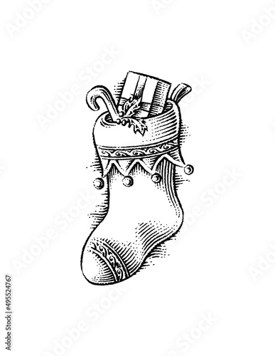 drawing of xmas stocking