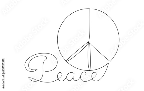 Peace in a modern abstract minimalist linear style. 