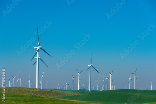 Wind Turbines Generate Electricity near Fairfield, California.