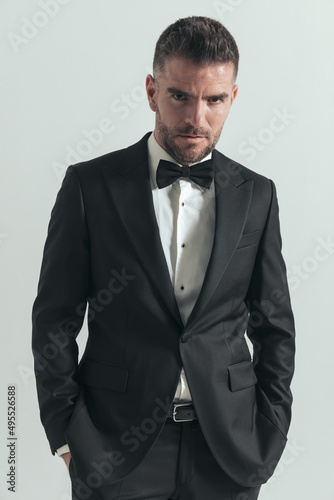 businessman looking at the camera with tough look